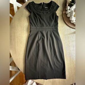 White House Black Market Black Studded cap sleeve Midi Dress